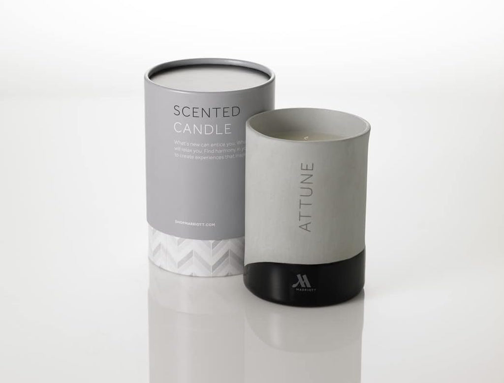 Attune Candle - Notes of Fuji Apple, Rose, and Cassis - Hand-Poured Soy Wax Blend in Gray Porcelain Jar - Set of 92