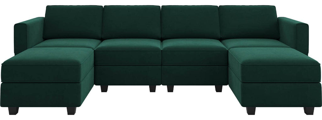 Modular Sectional Sofa Oversized U Shaped Sectional Couch with Reversible Chaise Velvet Modular U Shape Sofa with