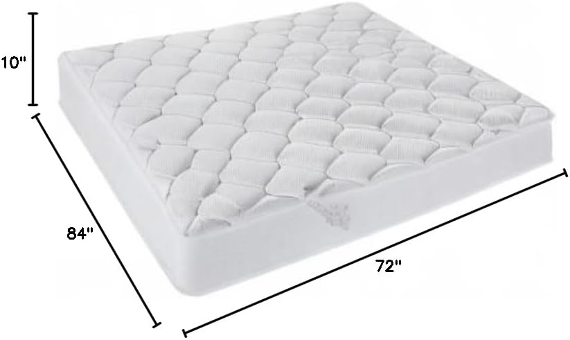 California King Mattress 10 Inches White - Medium Firm Pocket Coil Hybrid Mattress Tight Top High Density Foam