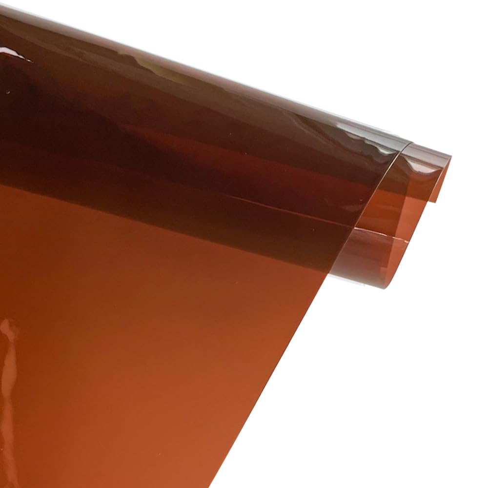 12 Gauge Brown Solid Clear TPU Waterproof Vinyl Fabric for Sewing Crafts and Home Decor, 54" Wide Sold by Separate