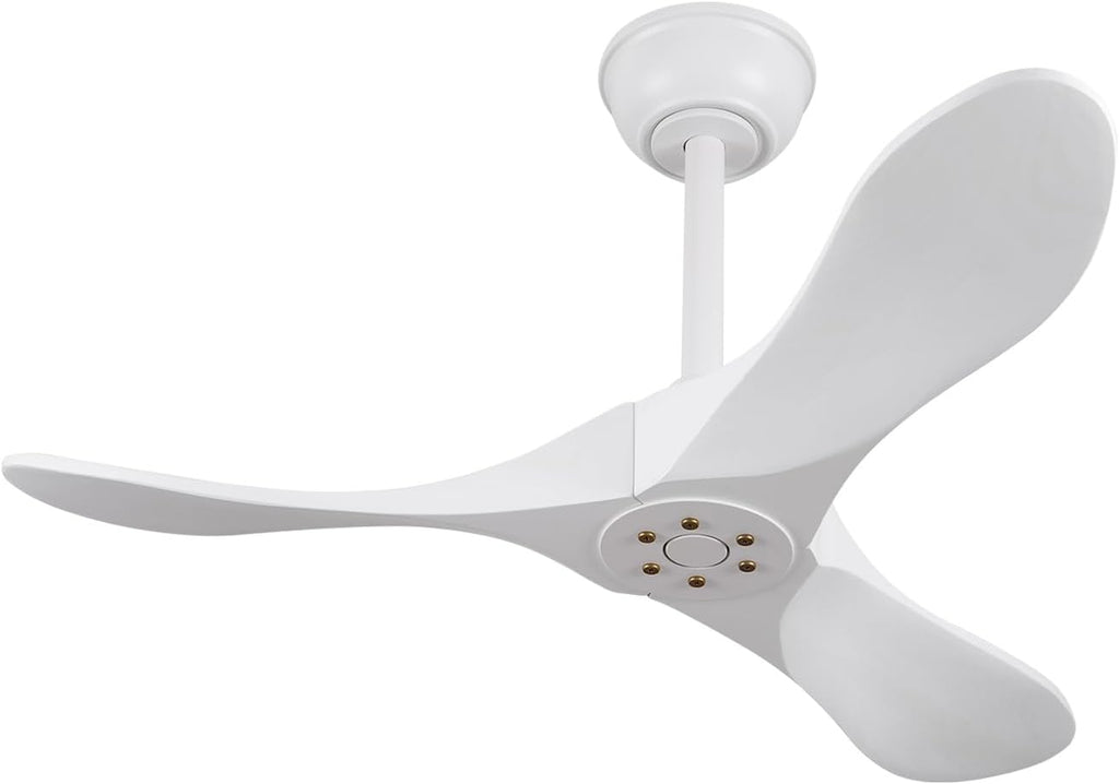 36 Inch Solid Wood Ceiling Fan with Remote,White Ceiling Fan no Light,6 Speeds,Noiseless,Reversible DC Motor,Modern Ceiling Fans without Lights for Outdoor Indoor Bedroom Farmhouse,Patios A101-B0DFTDTVZZ