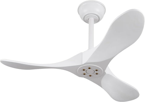 36 Inch Solid Wood Ceiling Fan with Remote,White Ceiling Fan no Light,6 Speeds,Noiseless,Reversible DC Motor,Modern Ceiling Fans without Lights for Outdoor Indoor Bedroom Farmhouse,Patios A101-B0DFTDTVZZ