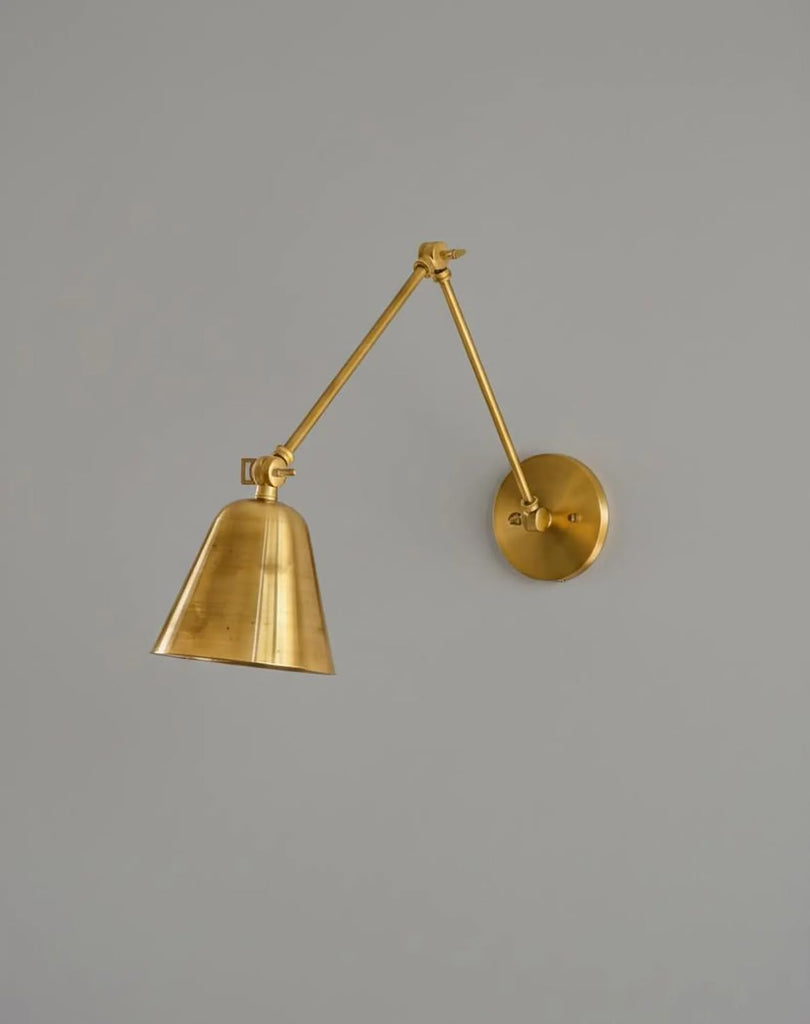 Adjustable Brass Swing Arm Wall Sconce - Mid-Century Modern Wall Light Fixture, Articulating Arm Wall Lamp, Solid