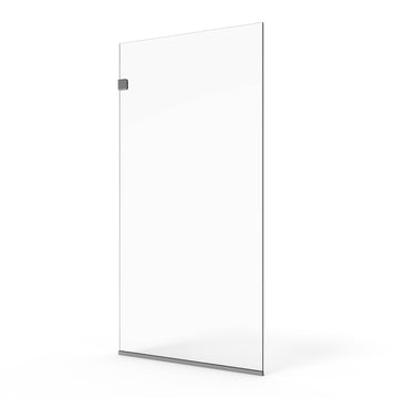 36x76 Frameless Shower Panel - 3/8" Thick Tempered Safety Glass - Fixed Bathroom Partition - Chrome Finish