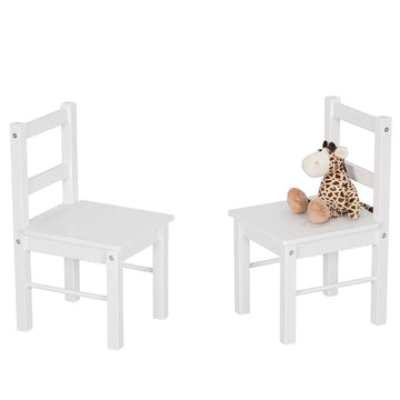 Child's Wooden Chair Pair for Play or Activity, Set of 2, White