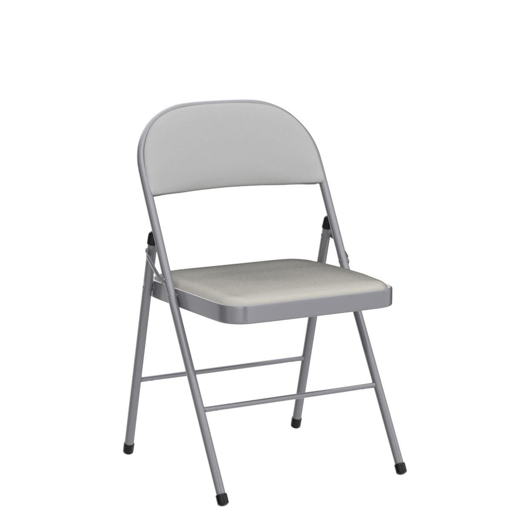 6 Pack Grey Folding Chairs with Padded Seats, 330lbs Capacity