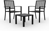 3-Piece Outdoor Patio Furniture Set - Bistro | Black for Backyard, Garden & Porch