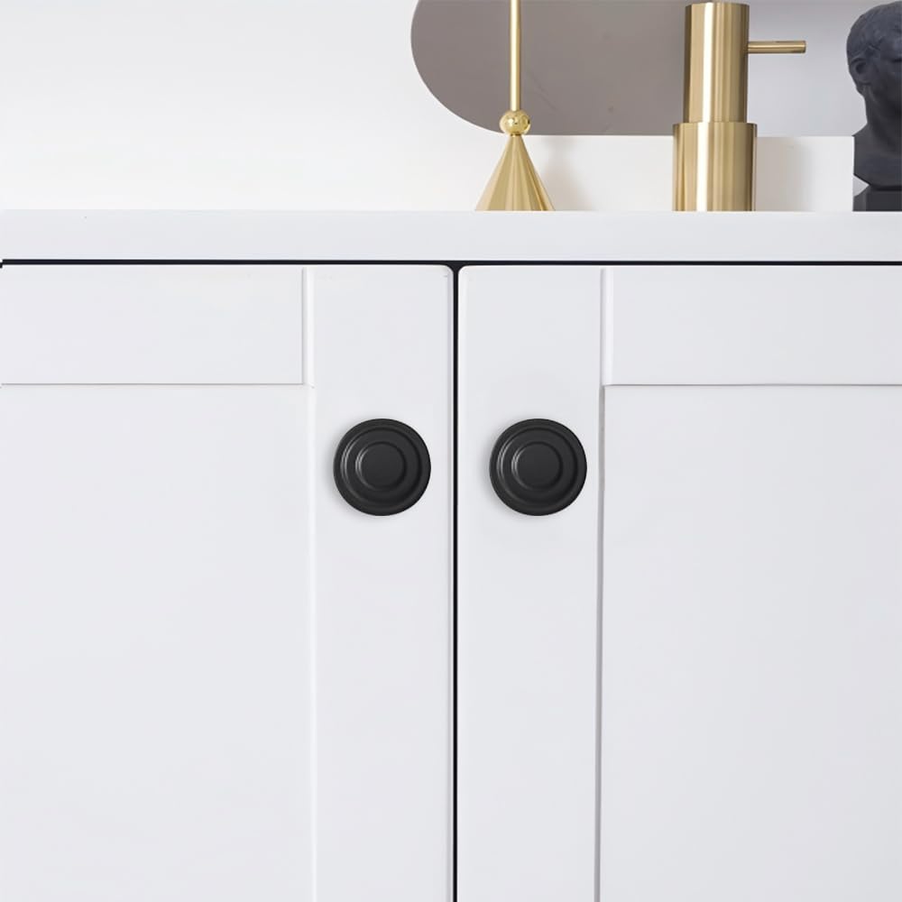 10 Pack Solid Matte Black Knob Hardware Cabinet Handles Kitchen Cabinet Hardware Vanity Handles Bathroom Cabinet pulls