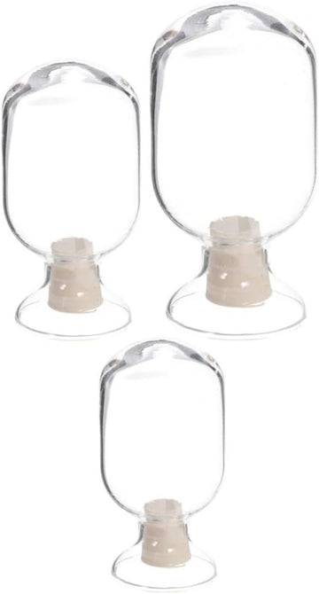Glass Matchstick Holders with Lid, Decorative Bottles for Storing Short Matches and Decorative Matches - Set of 3