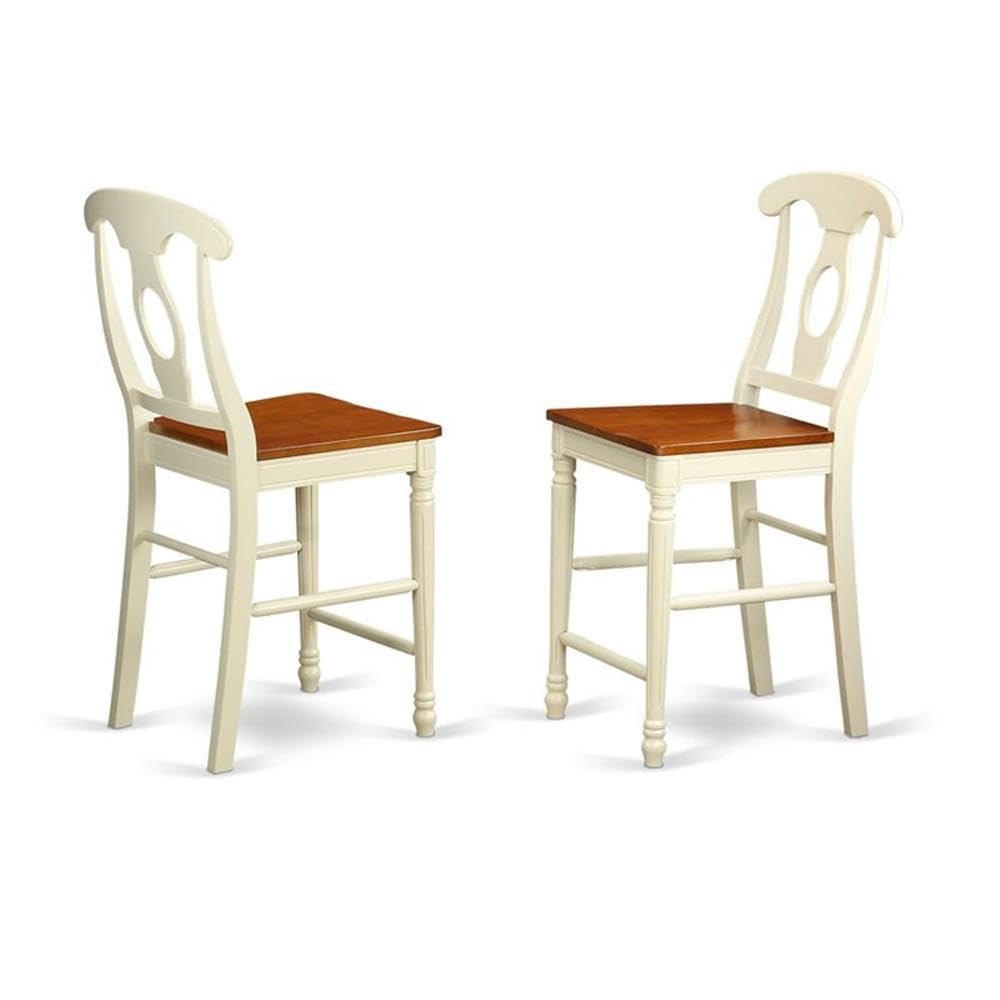 5 Piece Kitchen Counter Height Dining Table Set Includes a Round Wooden Table with Pedestal and 4 Dining