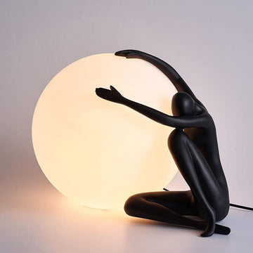 Round Globe Table Lamp Modern Art Deco Nightstand Lamp