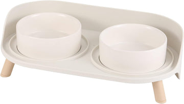 Elevated Dog Bowls Ceramic, Raised Cat Bowl Set for Food and Water, Mess Proof and High Wall Splash Guard