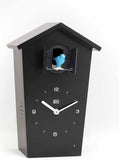 Birdhouse Black, Modern Design Cuckoo Clock with 12 Natural Bird Voices or Cuckoo Call