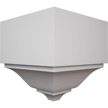 2 3/4"P x 5 5/8"H x 5 1/2"W Solid Paint Grade Wood Outside Crown Moulding Block for Profiles up to 3"H x 2