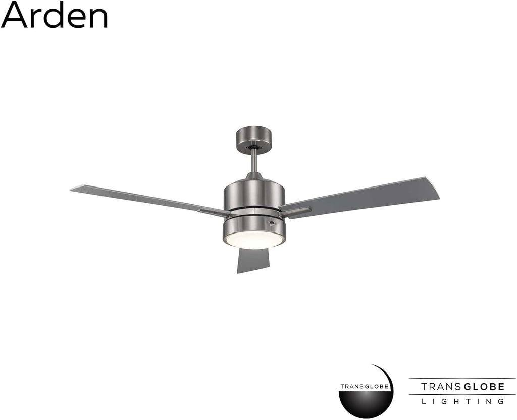 F-1030 BN I Arden Collection 52 Inch Three Blade Ceiling Fan with Light Fixture - Brushed Nickel Finish | 300K LED