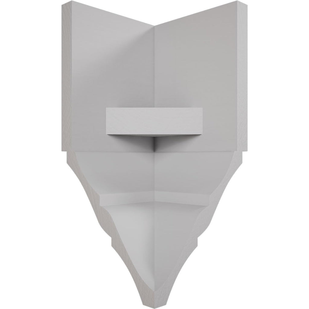 3 5/8"W x 3 5/8"P x 7 1/2"H Solid Paint Grade Wood Inside Crown Moulding Block for Profiles up to 4"H x 3