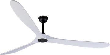 Inspired Maverick Style 88" Indoor Ceiling Fan With Remote Control, DC Motor Quiet Energy Saving,3 White Balsa Wood
