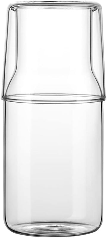 Bedside Water Carafe Set with Tumbler Glass Set Nightstand, Glass Mouthwash Bottle ,Household Glass Juice Water