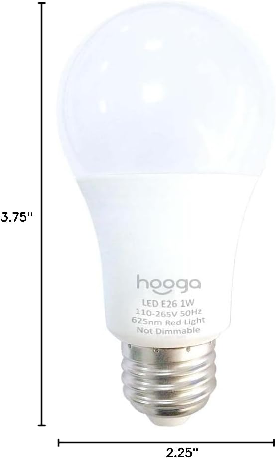 Sleep Bulb, Blue Light Blocking Red Night Light. 625nm Red Bulb for Healthy Sleep. Baby Nursery. 1W LED, 7W