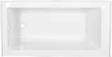 VTAP603222L Aqua Eden 60-Inch Acrylic Alcove Tub with Left Hand Drain Hole, L 60" x W 32" x H 21-5/8"D, White