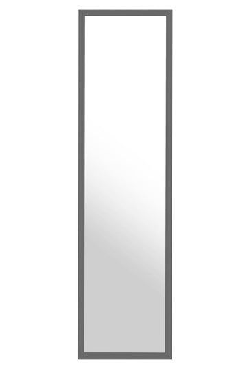 Over Door Grey Plastic Frame Mirror Space-Saving Design, Durable and Slim, Easy to Install, Minimalist Style, 34 x