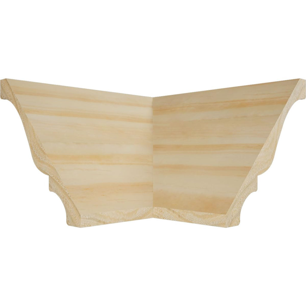 3 3/4"P x 3 11/16"H Solid Wood Stain Grade Crown Moulding Outside Corner, Pine (Matches