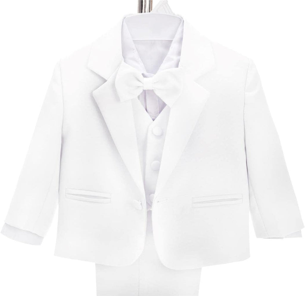 Boys 5 Pcs Formal Tuxedo Suits, Baby Toddler to 8Y