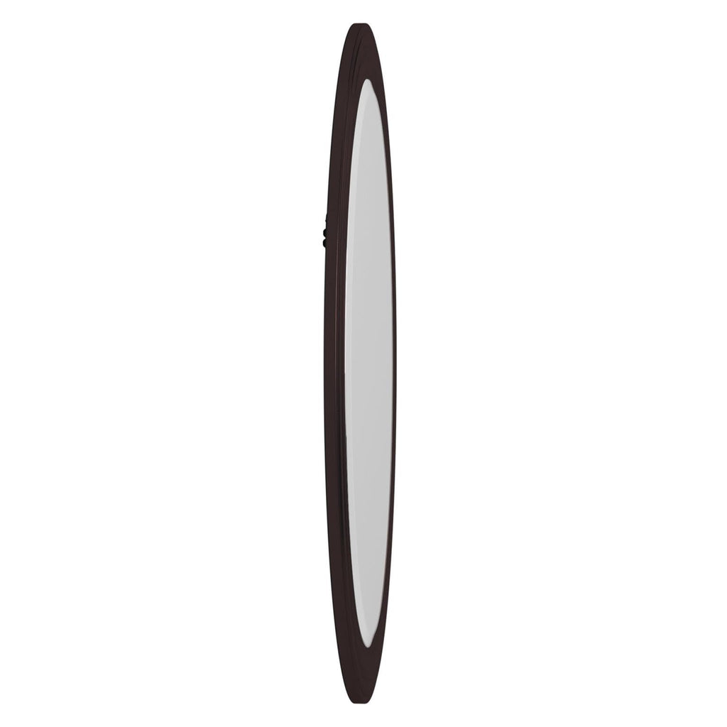 Collection George Oval Oil Rubbed Bronze Wall Mirror, Oval Bevelled Hanging Wood Framed Vanity Mirrors Decor, Living