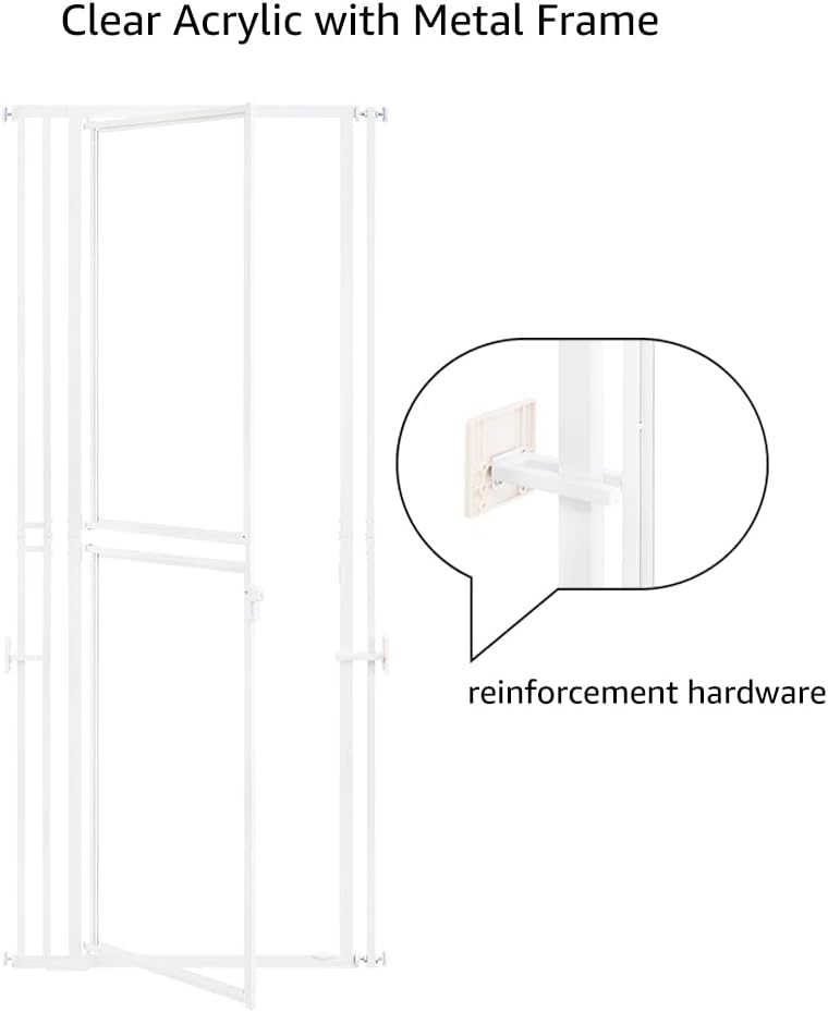 Extra Tall Cat Gate, 79" Tall Anti-Climb Clear Pet Barrier