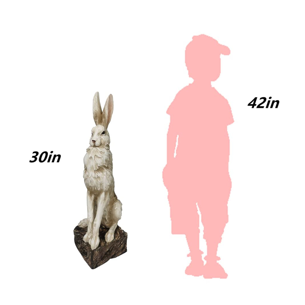 30''H Large Size Noble Sitting Rabbit Statue Easter Bunny Sculpture