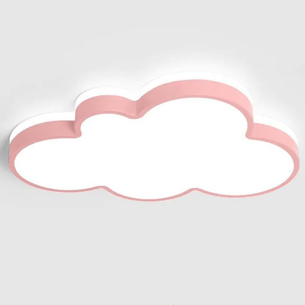Cloud LED Ceiling Light, 19" Pink Flush Mount Light for Kids Room Nursery