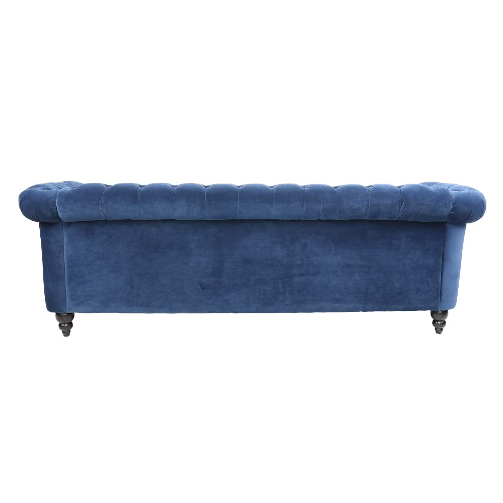 Three-Seat Velvet Sofa, Large Sofa Classic Tufted Chesterfield Settee Modern 3 Seater Couch Furniture Tufted Back