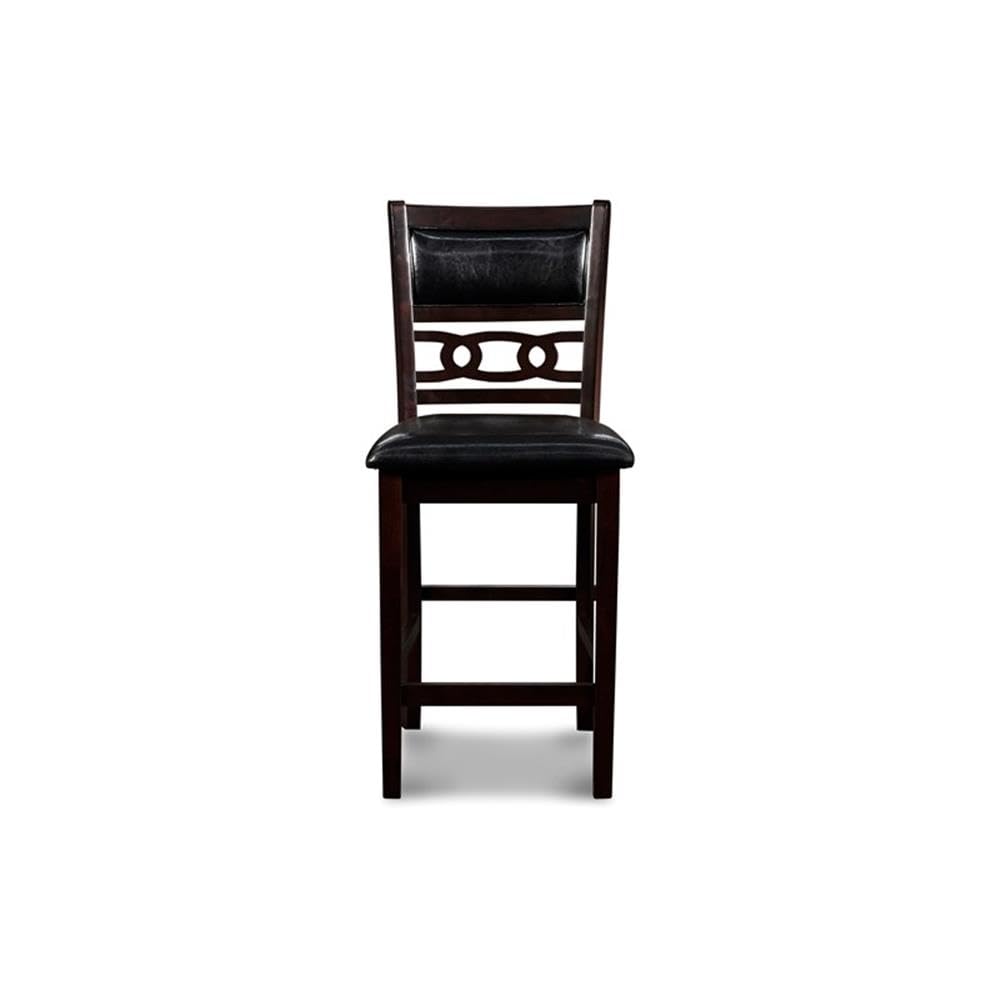 Gia 5-Piece Round Counter Height Set with 1 Dining Table and 4 Chairs, 42", Ebony