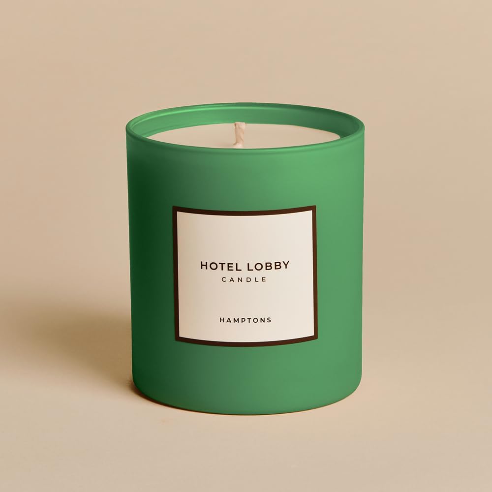 Hotel Lobby Hamptons Candle Luxury Hand-Poured 9.75oz Soy h Green Tomato, Basil, Mint, Geranium, Rosewater