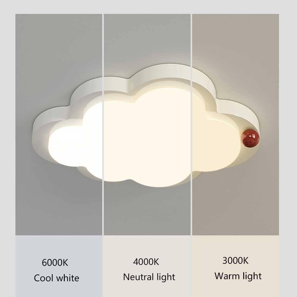 Nordic Style Modern Cloud Shape LED Ceiling Light Creamy White Flush Mount Lamp Acrylic Fixture Toddler Playroom