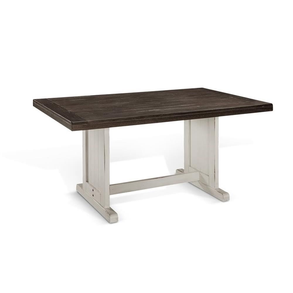 Bayside Farmhouse 4 Piece Wood Breakfast Nook Set in White/Brown