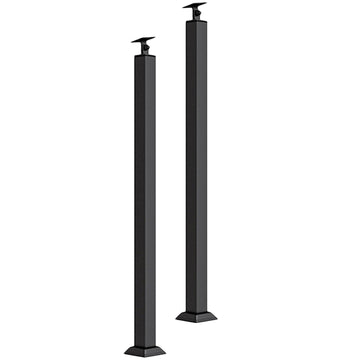 2 4 6 8 10 Pc Black Metal Baluster Posts, 28 36 44 50 58 Inch Tall Staircase Railing System Column for Interior