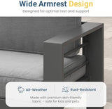 Aluminum Outdoor Patio Furniture Set - Fire Pit | Grey with Thick Cushions for Backyard, Garden & Porch