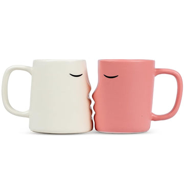Kissing Couple Mug Set, Wedding present for Couples, Engagement Gift, Valentines Day, Cute Matching Couple Coffee