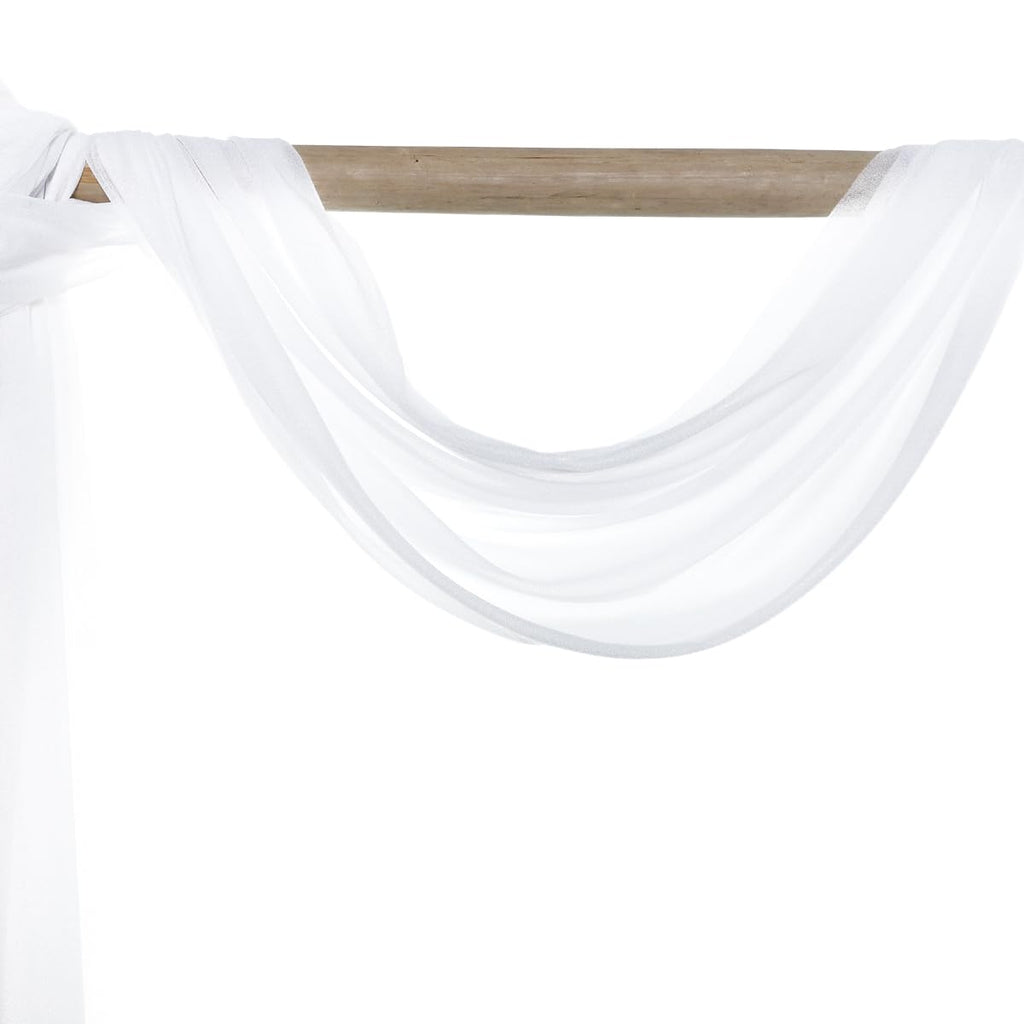 Pack of 10 Yard Chiffon Drapery Fabric, 60" Wide, Multiuse - White