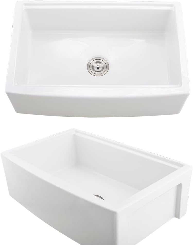 33 White Farmhouse Sink Workstation Apron Front Farm Sink Fireclay | 33x21 White Fireclay Farmhouse Kitchen Sink