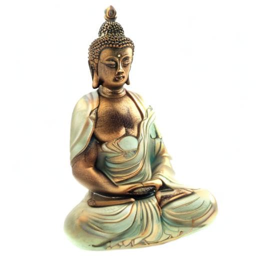 7.5" Gold Buddha Statue Decor - Serene Meditation Decor, Zen-Inspired Buddha Sculpture with Blessing Services Included