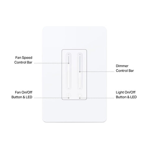 Ceiling Fan Control & Dimmer Switch | Adjustable 4-Speed Fan & Brightness Control | Works w/Apple HomeKit