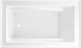 VTAM5432L22D 54-Inch Anti-Skid Acrylic 3-Wall Alcove Tub with Left Hand Drain, Glossy White