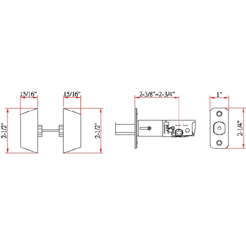 Double Cylinder Deadbolt Lock, Polished Brass Front Door Lock, Fits 2-3/4" & 2-3/8" Backsets, for 1-3/8"-1-3/4"