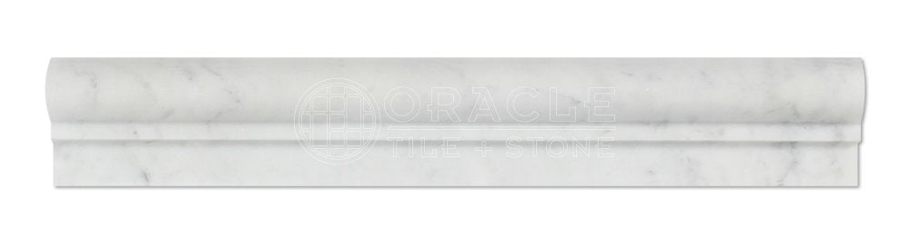 Carrara White Honed Marble Chair Rail Molding 2x12