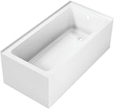 VTAP6030R22TS 60-Inch Acrylic 2-Wall Corner Alcove Tub with Right Hand Drain, White