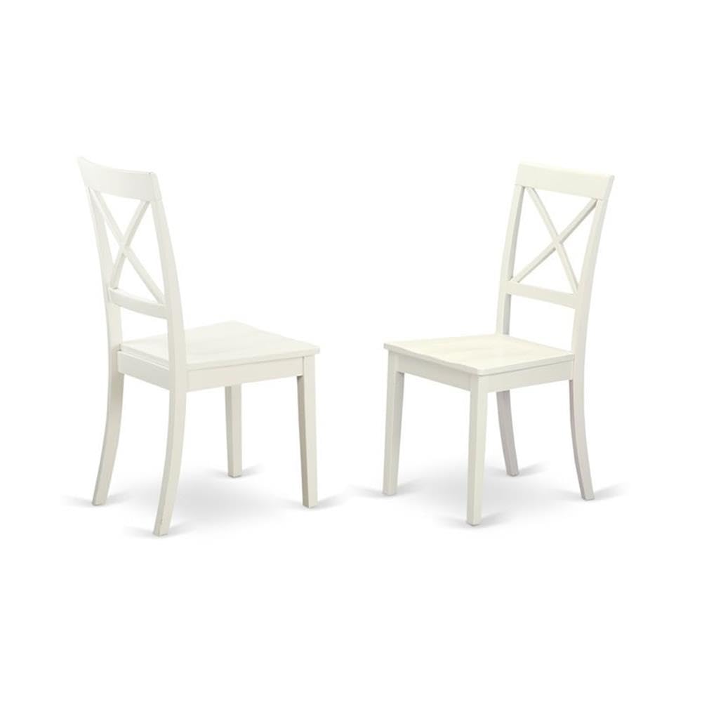 5 Piece Kitchen Table Set for 4 Includes a Round Dining Room Table with Dropleaf and 4 Solid Wood Seat
