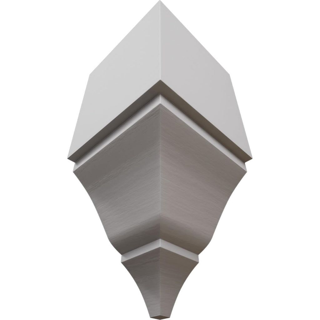 3 5/8"W x 3 5/8"P x 7 1/2"H Solid Paint Grade Wood Inside Crown Moulding Block for Profiles up to 4"H x 3