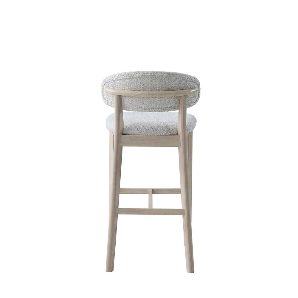 30" Bar Stools Set of 2, Upholstered Bar Height Stool, White Wash Color
